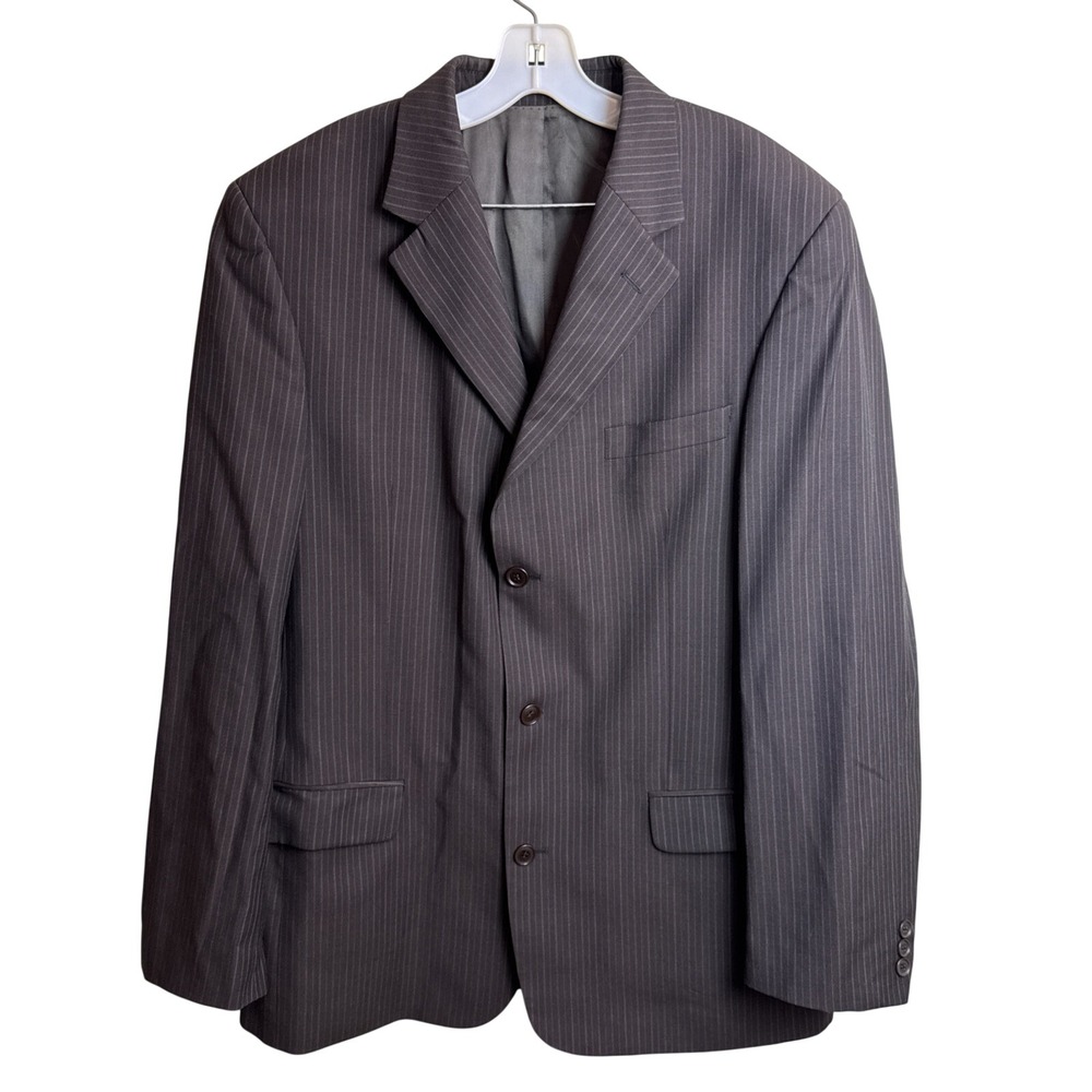 Gianfranco Ruffini Black  Gray Brown Pinstripe Suit No material Tags‎ See Meas.